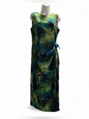 AGB Two-Tone Blue and Green Dress